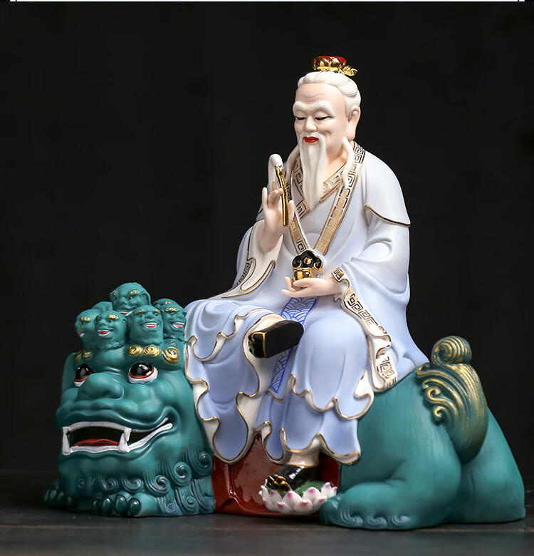 德化陶瓷道教太乙救苦天尊神像家用供奉摆件东极青华大帝太乙真人b款