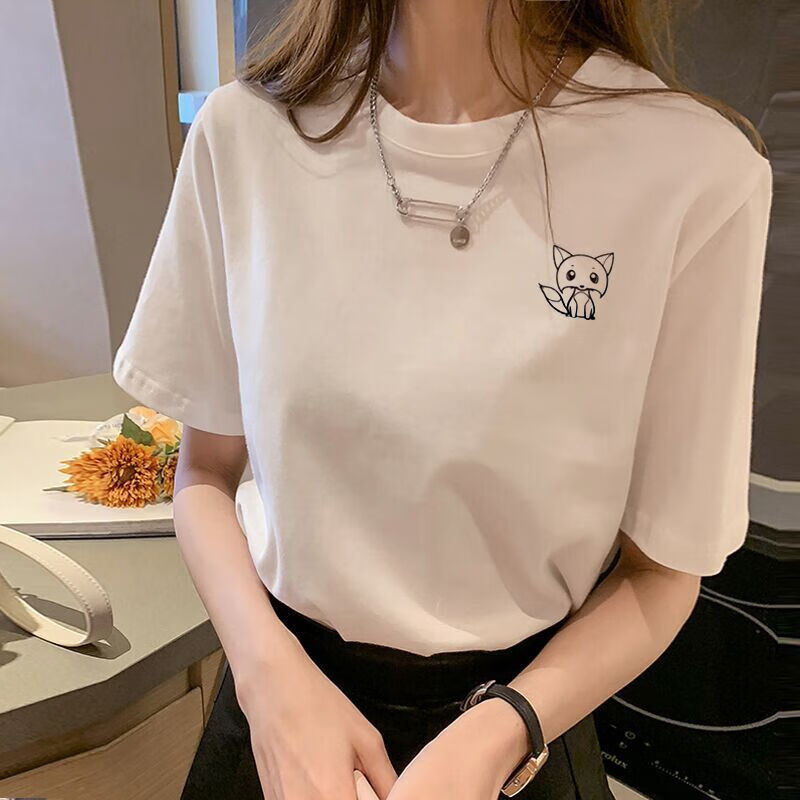 潮周边短袖t恤女学生夏季新款韩版宽松上衣女百搭ins潮t恤透气9011l
