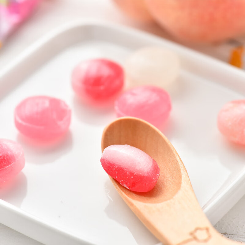 日本进口少女心糖果扇雀5味多汁白桃糖名糖水蜜桃糖组合桃子硬糖 2包