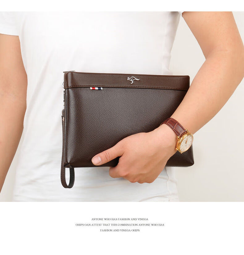 baodi袋鼠男士手包大容量手拿钱包信封包软皮夹包手拿包手夹包男小