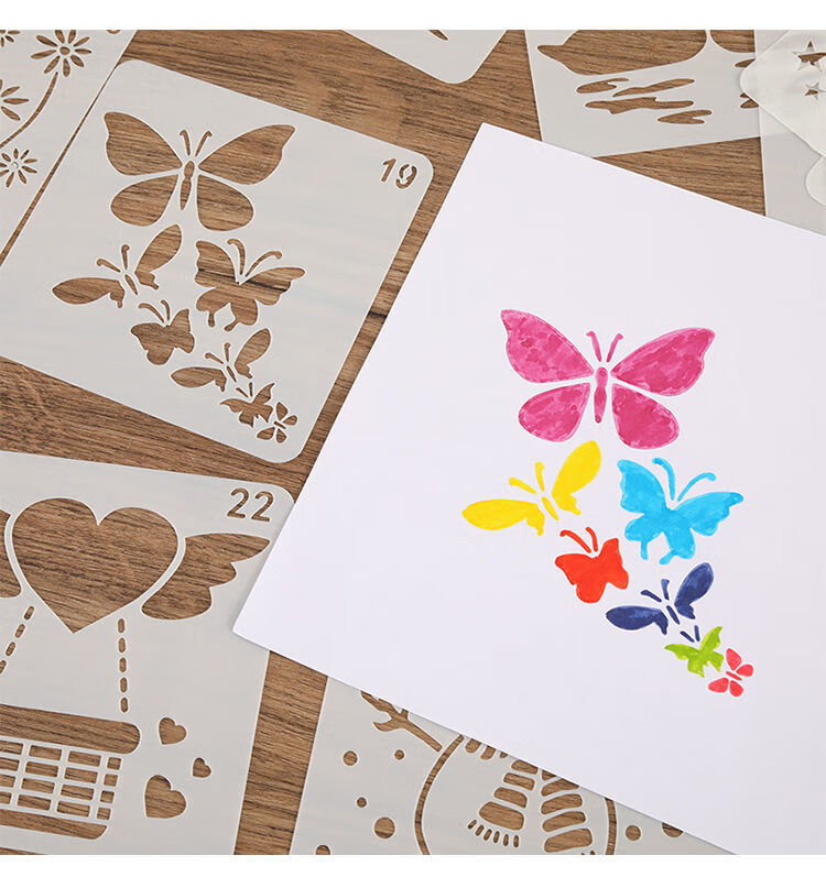 小朋友喜欢玩的儿童画画镂空模板学生手抄报绘画神器diy花边工具几何