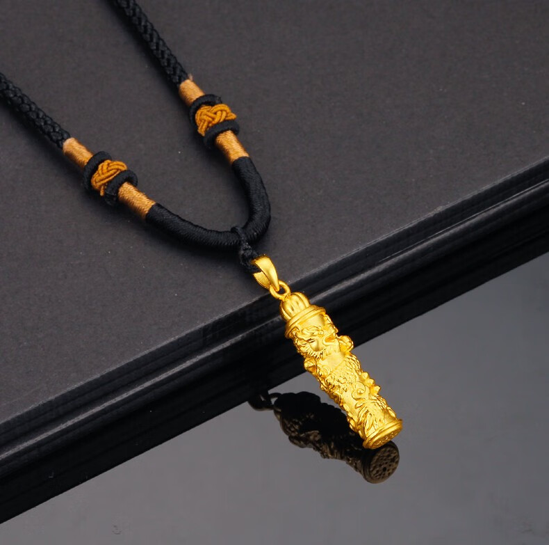 老凤凰黄金吊坠男士龙柱挂坠足金项链金项链男款金箍棒情侣饰品 黄金