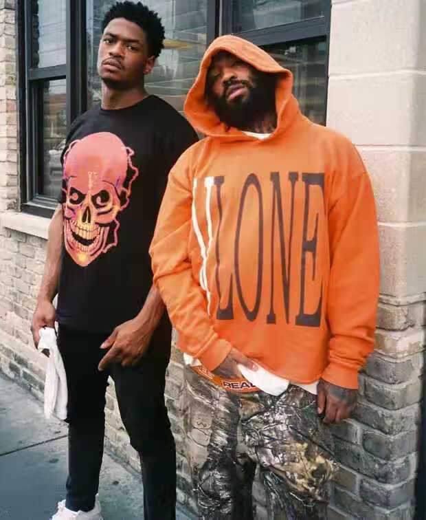 vlone卫衣 加绒大v中国龙藤原浩男女秋冬连帽衫同款 vlone蓝白上海