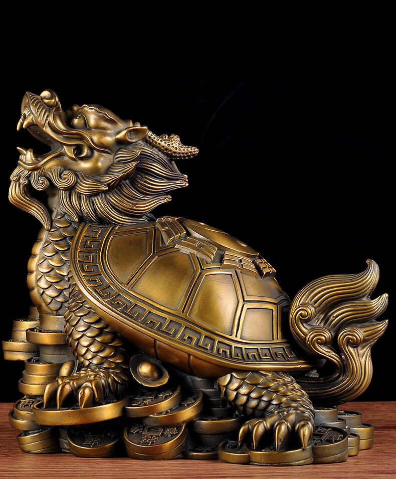 特大号铜龙龟纯铜八卦龙龟客厅神兽龙头龟办公室老板桌装饰品工艺品铜