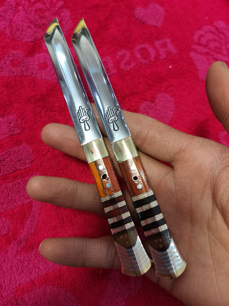 保安族刀 保安族纯手工鸳鸯刀双刀吃肉小刀情侣刀【图片 价格 品牌
