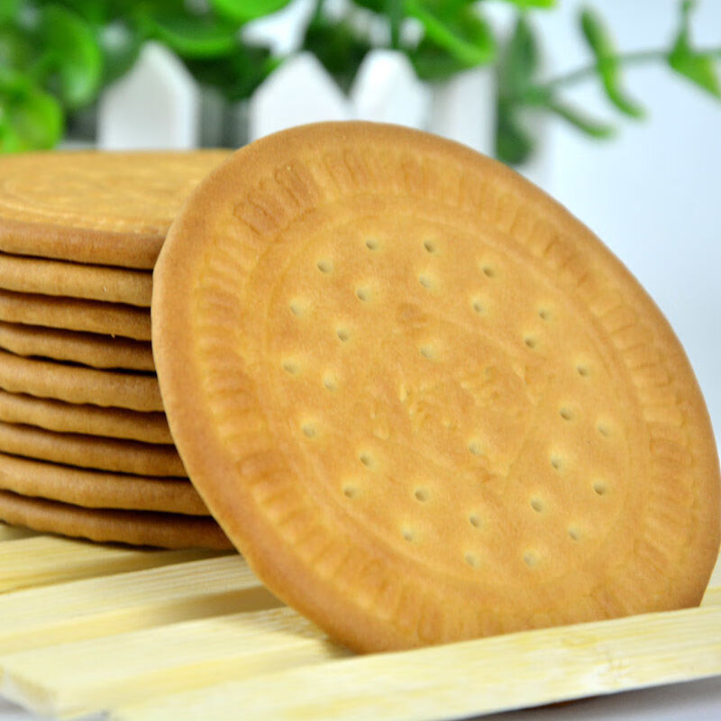 约定早餐饼干圆形500克真空包装5袋酥性牛奶营养零食乐吧早点 食乐吧