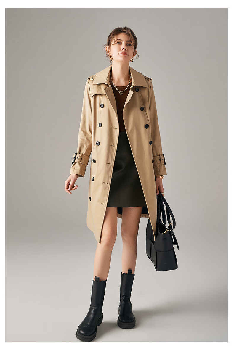 纽欧曼 高端风衣女中长款2021年春季新款流行休闲英伦风洋气显瘦外套