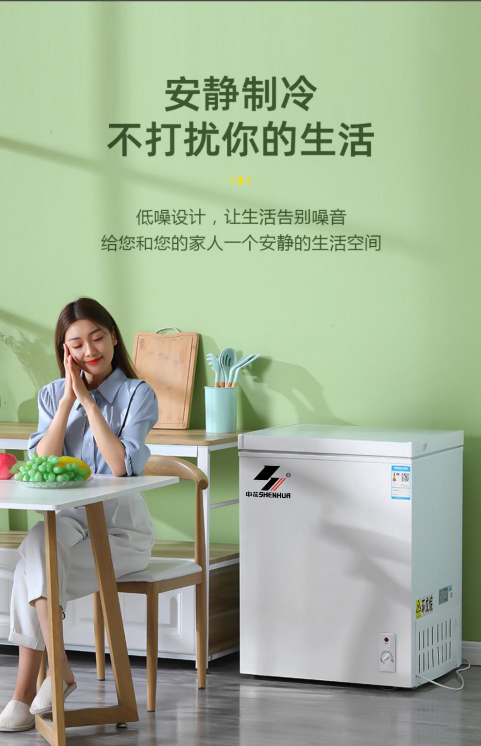 申花小冰柜家用小型冷藏冷冻保鲜两用迷你节能单温小冰箱ch160a228