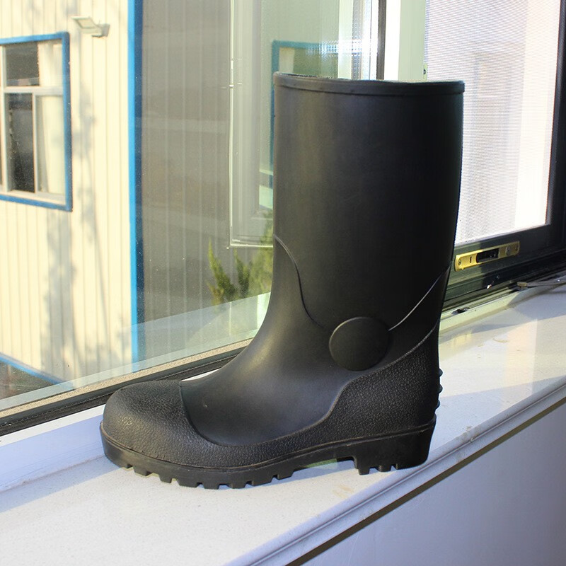 钢头防砸刺穿劳保雨鞋pvc男式高腰高筒雨靴滑工地厨房劳保水鞋雨靴 全