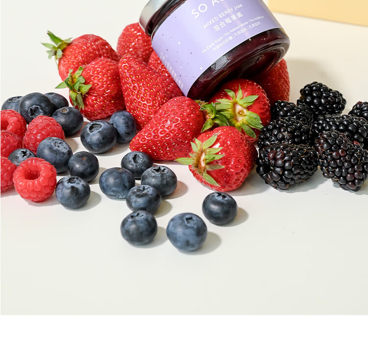 so acai混合莓果酱 蓝莓树莓草莓无糖精儿童早餐涂抹面包酱商用 酱140