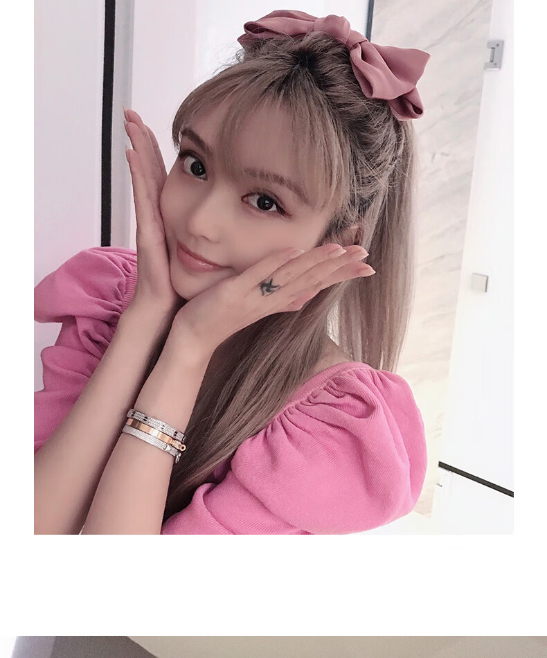 haoba网红女孩儿童大蝴蝶结发夹日系可爱成人发卡头饰藏青