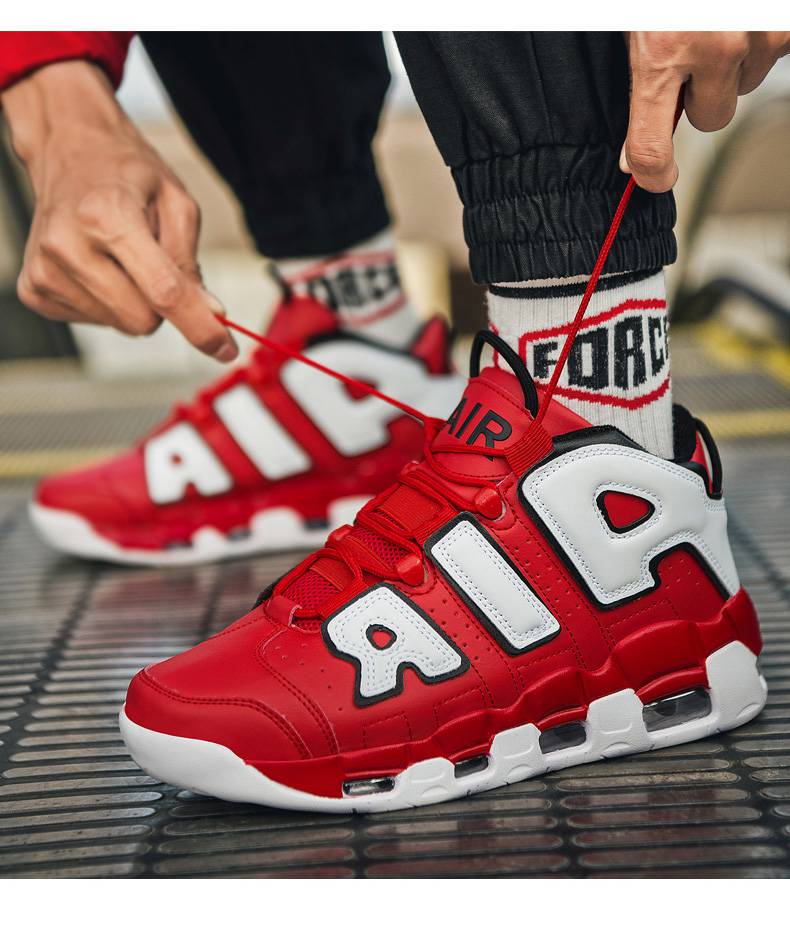 皮蓬大熊猫鞋男鞋高帮鞋2020新款篮球运动鞋子潮鞋aj 白灰黑 45