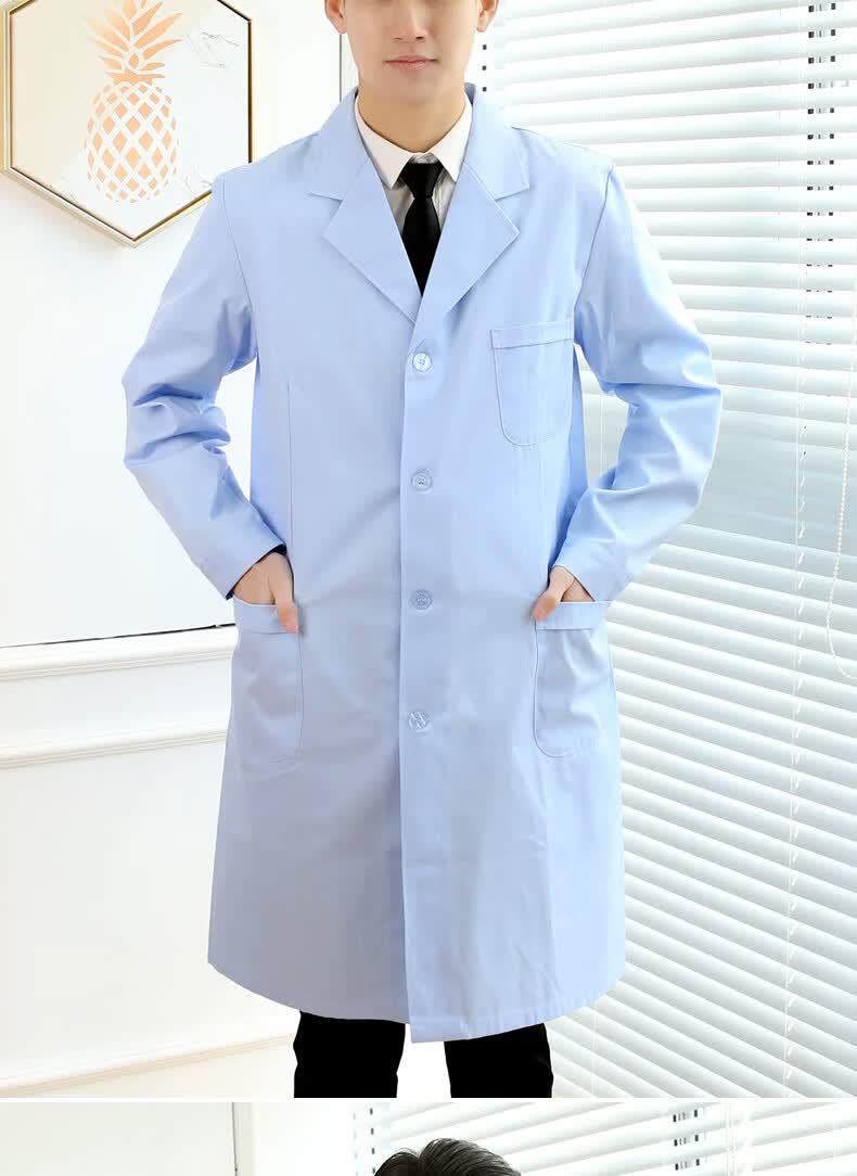 铭桥医生大褂长袖夏天实验服化学学生蓝大褂护士医生服装衣服工作服女