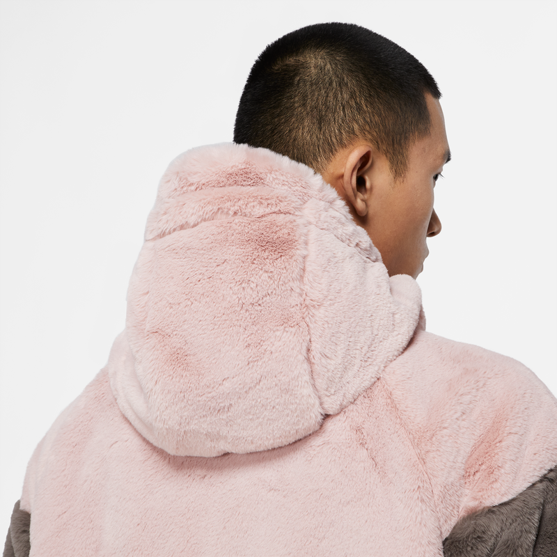 耐克(nike) 官方舰店男装夹克冬季新款豹纹人造皮草貂绒外套 dh6683