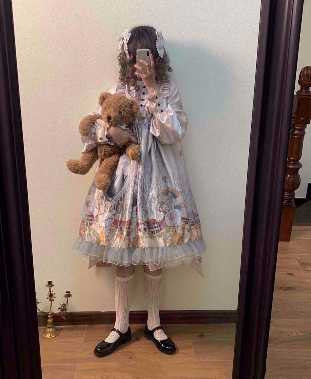 洛丽塔天使街道ita天街长袖魔法龙帕夫秋冬lo裙 飞机盒 单个边夹 反光