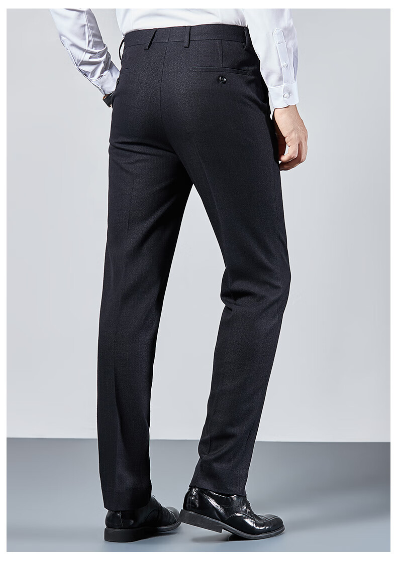 虎都 西裤男秋冬直筒修身中青年商务休闲裤男士长裤加绒加厚西装裤子
