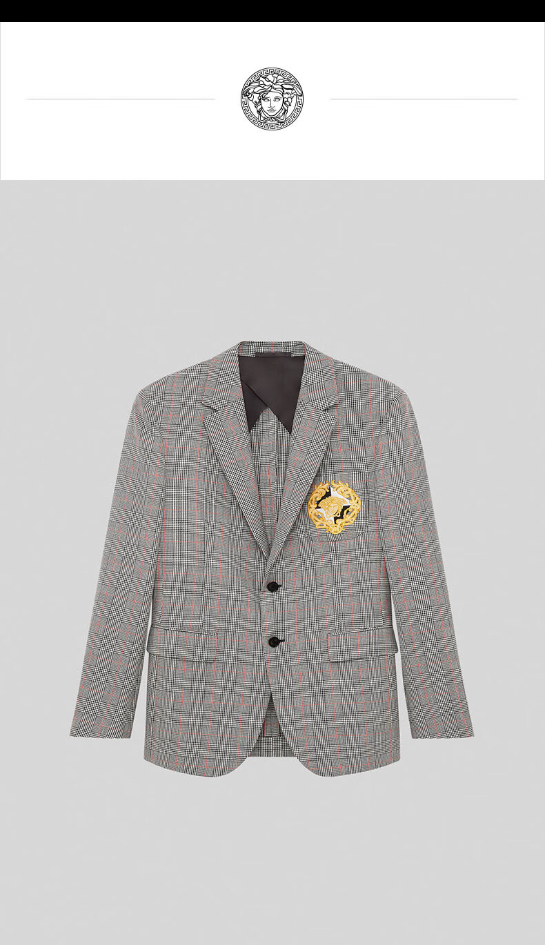 【季末折扣】versace/范思哲威尔士亲王格纹男士西装a87345-a2343