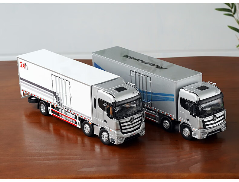 万代原厂 1:36福田 欧曼est-a 8x4厢式载货车集装箱运输卡车汽车模型