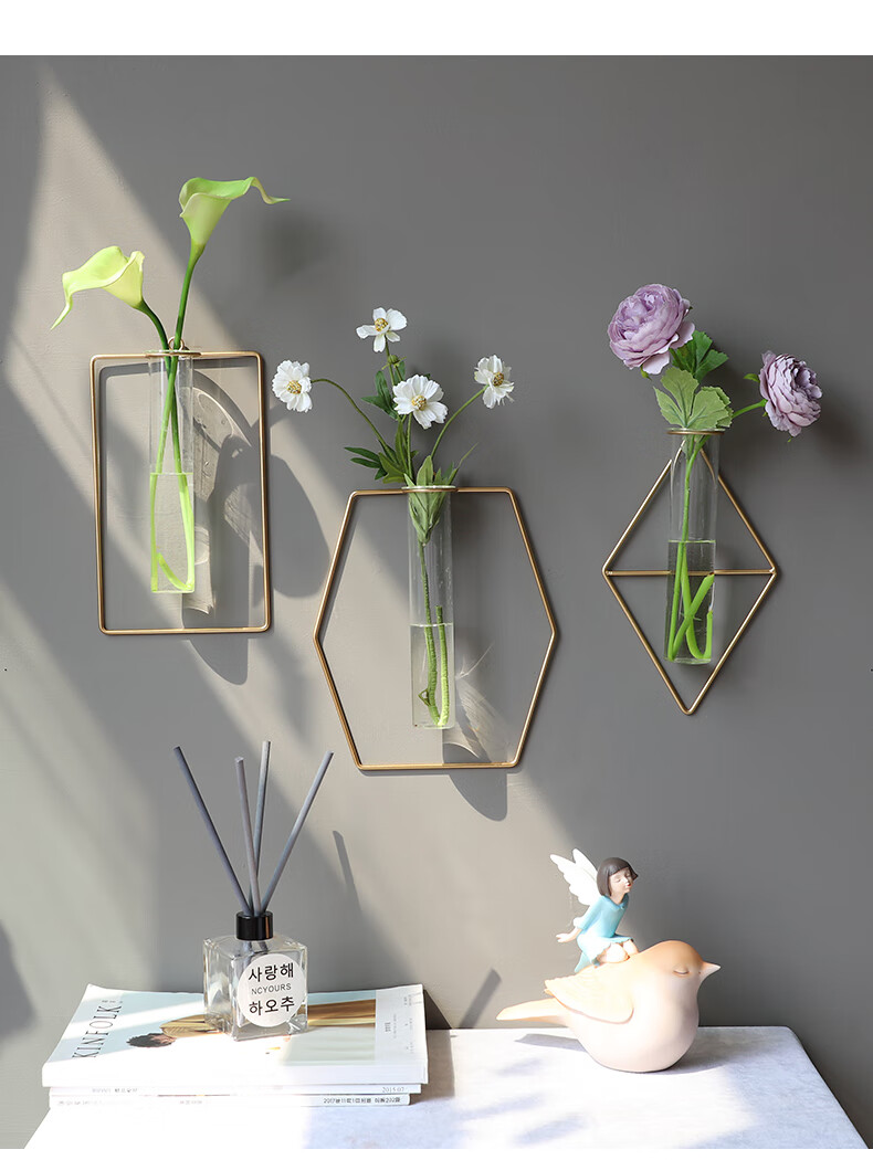 创意墙面装饰品小挂件墙壁卧室房间壁挂墙上花创意餐厅室内墙饰金色