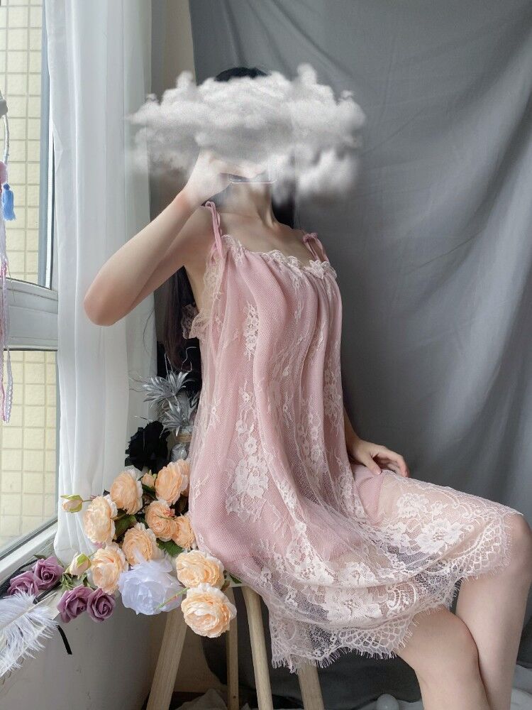 内衣大码性感诱惑制服蕾丝吊带睡裙女士套装家居服睡衣绿色m码90120斤