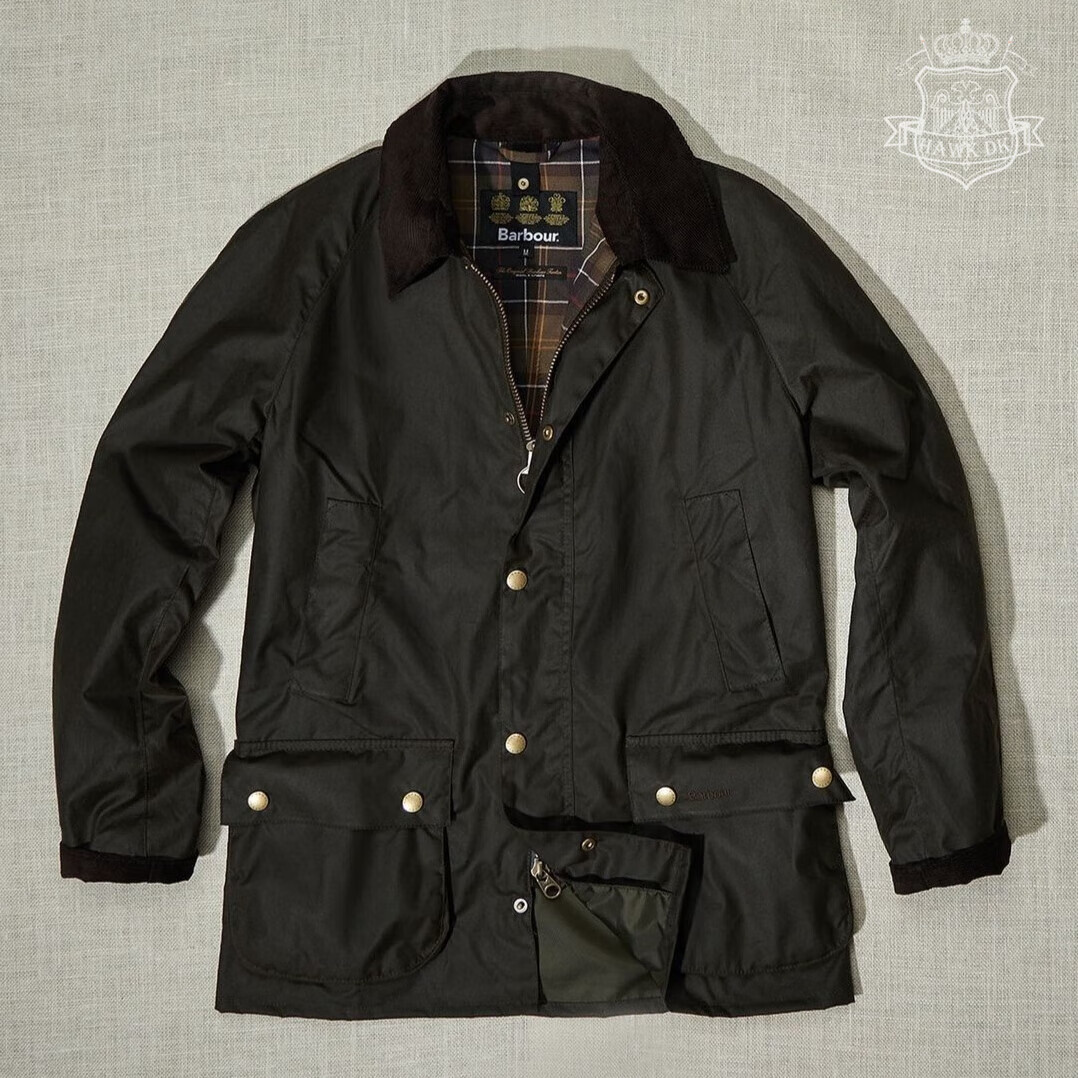 现货by英国油蜡夹克外套杰森斯坦森复古修身男士风衣 橄榄绿 olive m