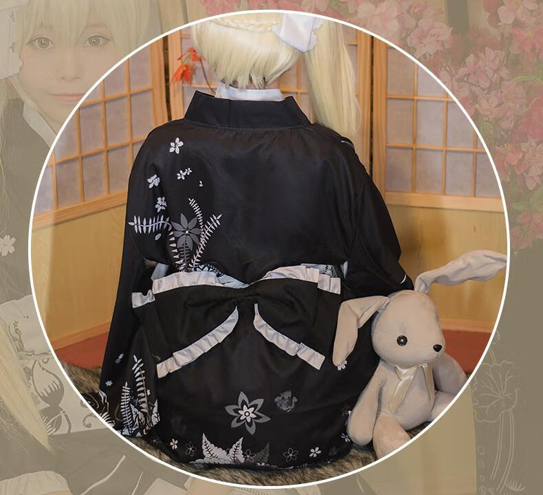 景霸缘之空春日野穹cos穹妹黑色和服浴衣萝莉cosplay服装女动漫现货