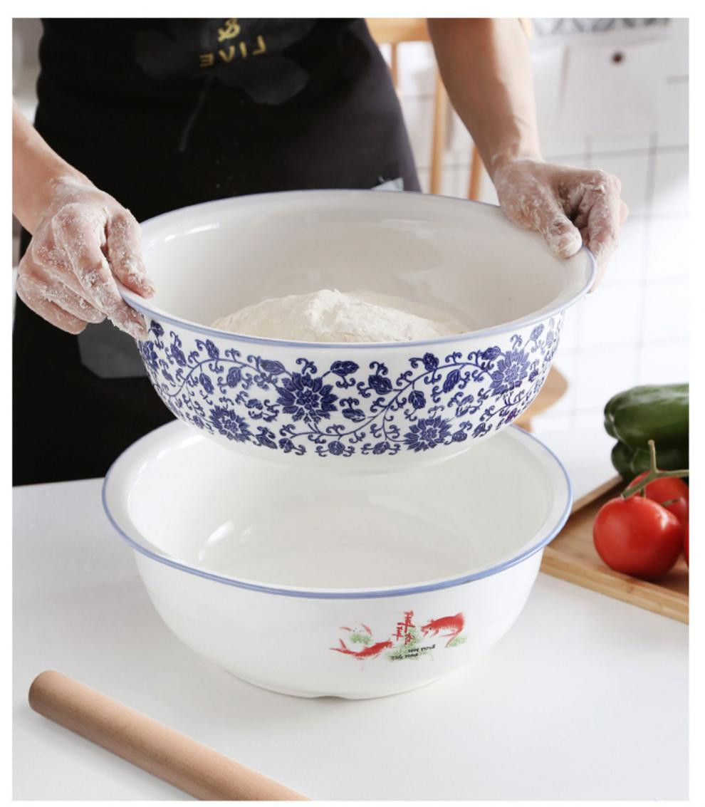 和面盆陶瓷家用揉面盆大号不粘面发面盆活面盆瓷盆大盆厨房洗菜盆