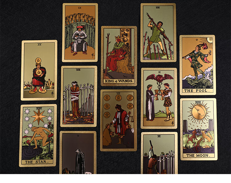 祥欣淇韦特镀金新世纪伟特塔罗牌复古爱情纸质复古版袋子桌布