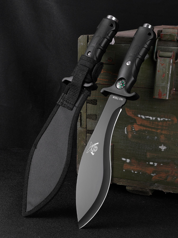 刀防身长款户外刀直刀刀具长款野外生存特战刀随身小刀水果刀大型黑色