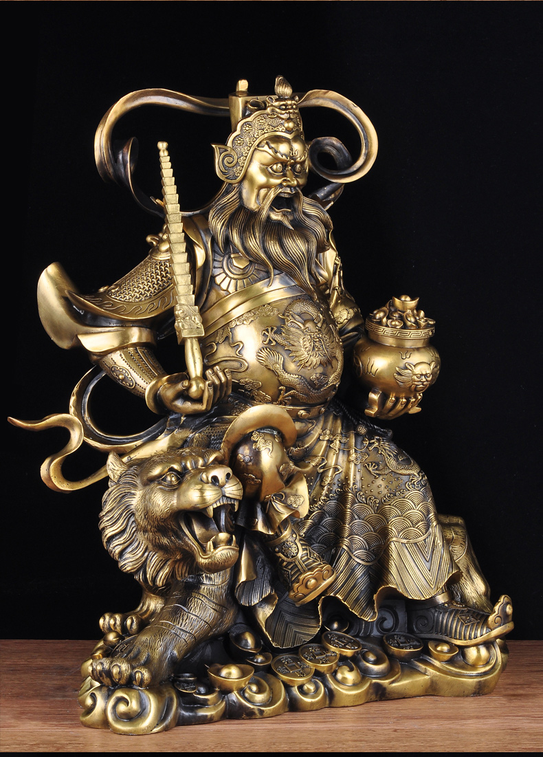 莲善堂特大号全铜赵公明武财神摆件招财家居客厅玄关装饰品乔迁开业