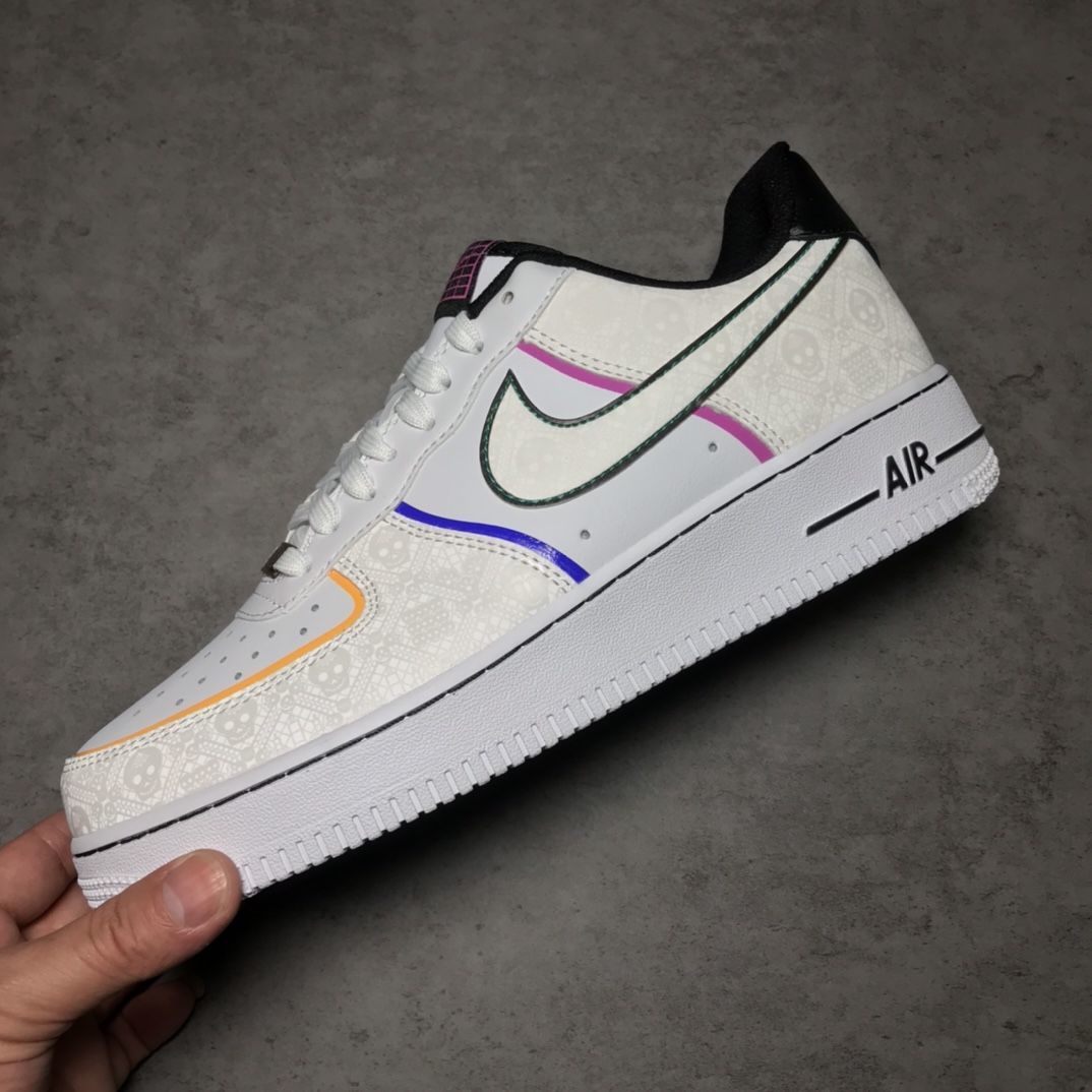 1亡灵节反光空军一号休闲运动低帮板鞋男女ct1138-100 白色 白色 37.