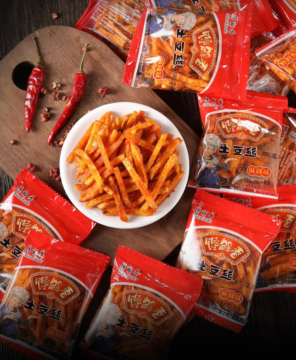 350g馋解香开阳麻辣土豆丝31贵州特产整箱 350g*20包红袋整箱【图片