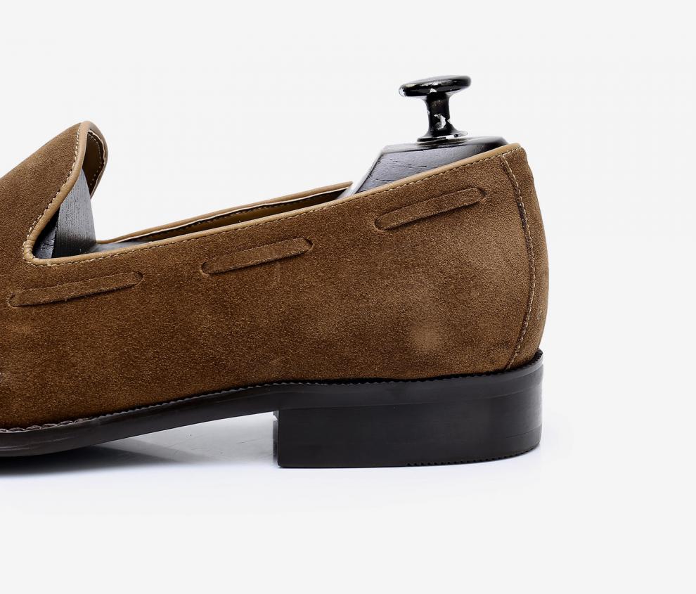 cl手工乐福鞋流苏男鞋低帮皮鞋英伦风一脚蹬男士潮流便鞋棕色39