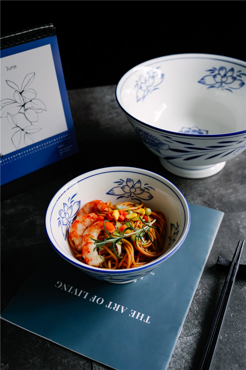 小米(mi)生态米家同款高脚陕西油泼面莲花大碗宽面碗中式面馆专用