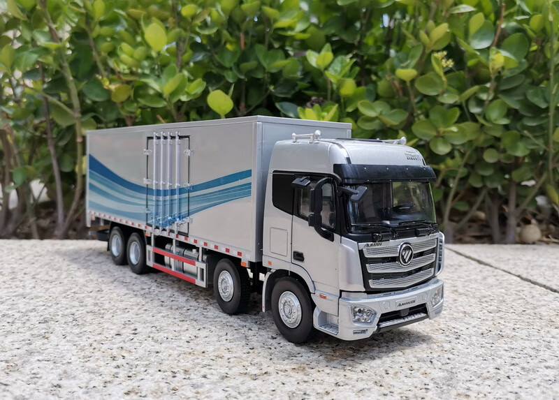 新款est-a 8x4厢式载货车 est箱柜 箱式货卡车模型1:36 蓝花新涂装