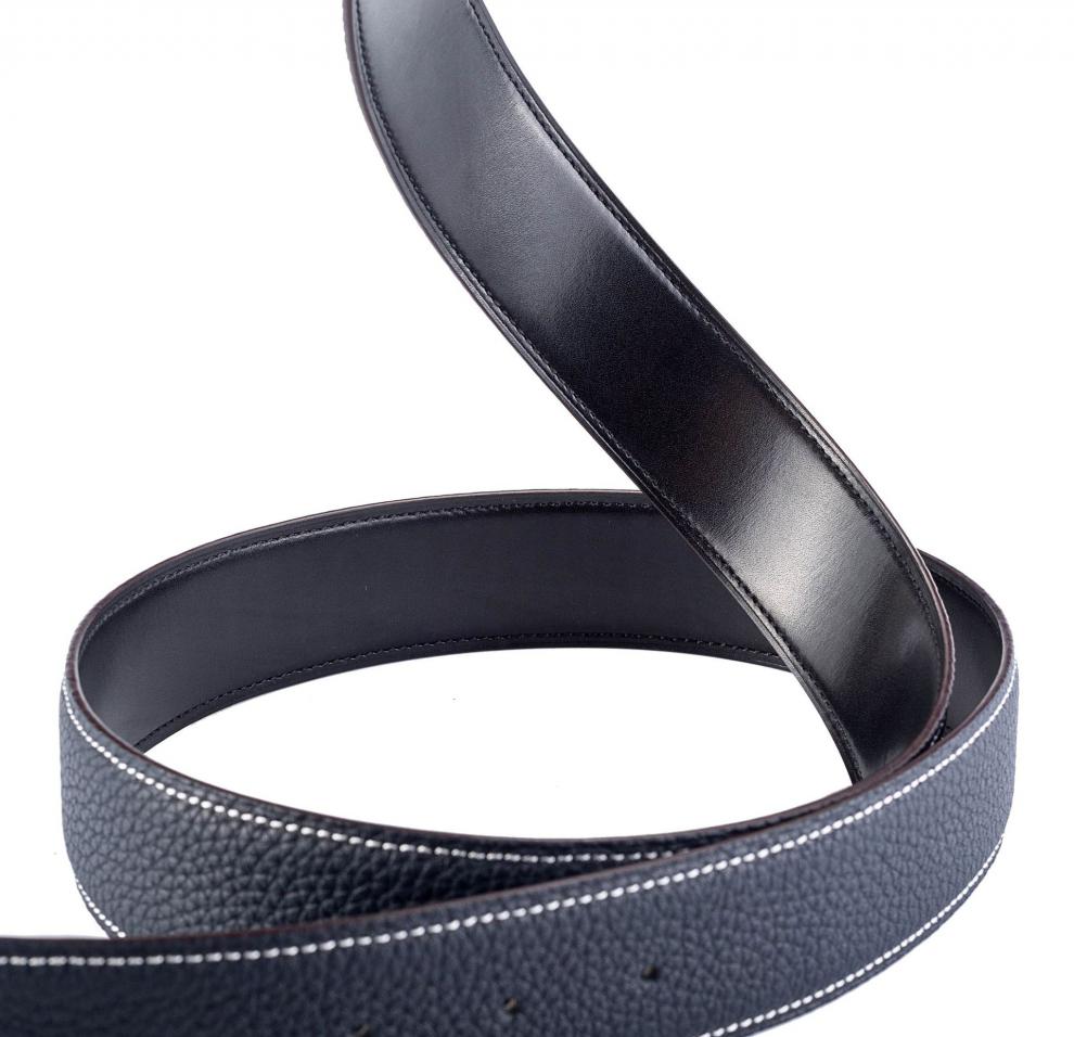 高品质男士真皮腰带 高端品质 原版togo皮荔枝纹进口头层牛皮双头八字