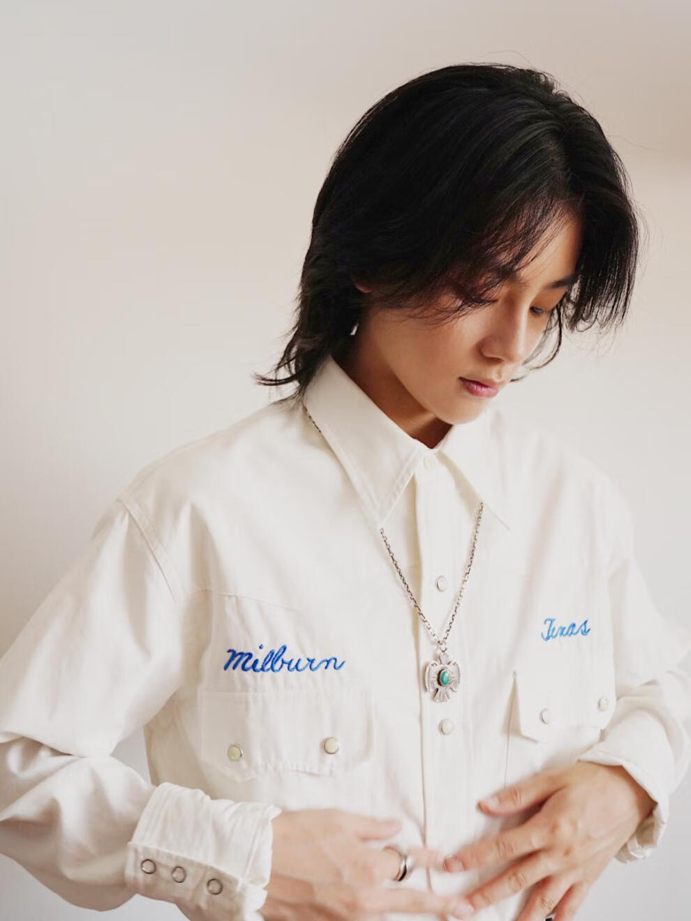 节日表演狼尾假发中分刘海时尚角色扮演鲻鱼头男士短直发道具深棕色大