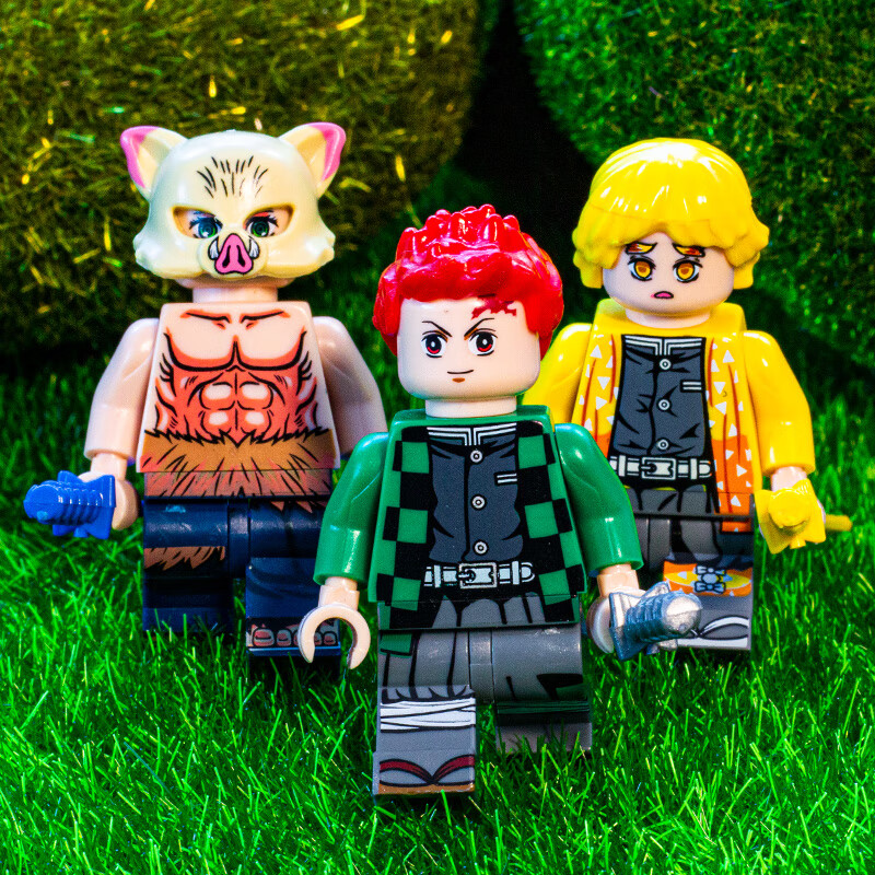 鬼灭之刃我妻善逸雷柱第三方人仔玩具积木模型稀有祢豆子虫柱蝴蝶忍虫