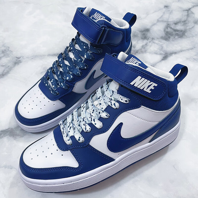 适配耐克midnike小黑曜石蓝白泼墨鸳鸯鞋带xxxf蓝白鸳鸯泼墨鞋带120cm