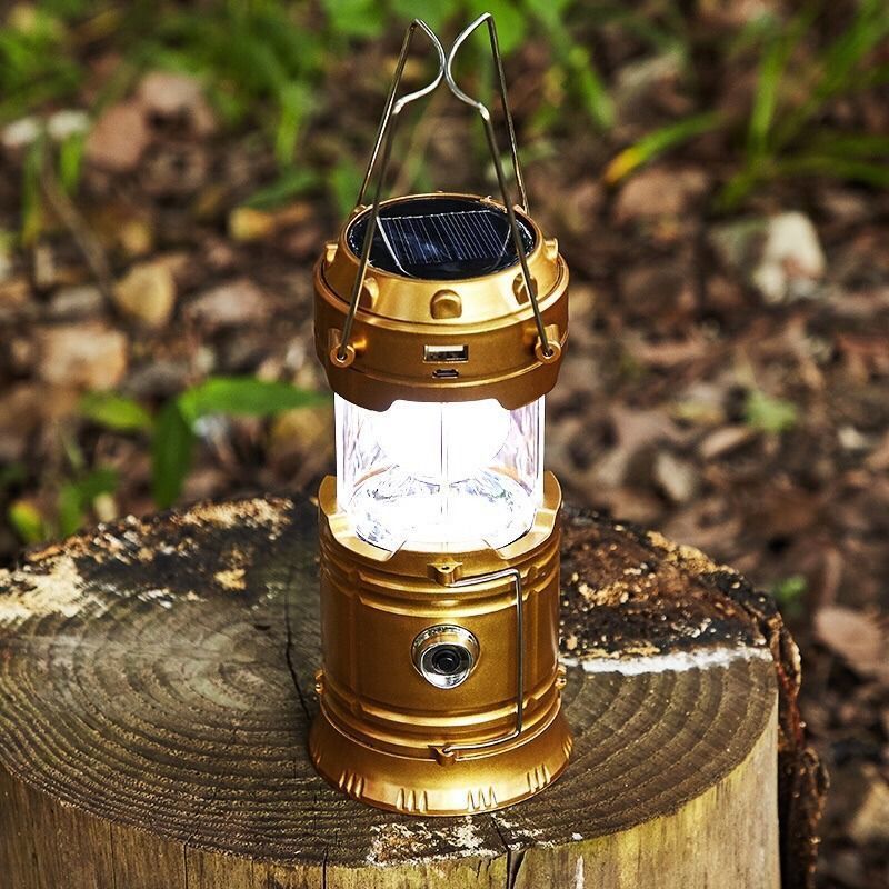 新款太阳能灯家用停电应急户外超亮led野营灯充电灯泡手提帐篷灯深色