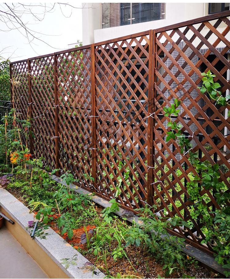 瑰季 户外防腐木栅栏格栅围栏庭院篱笆花园阳台网格屏风隔断爬藤花架