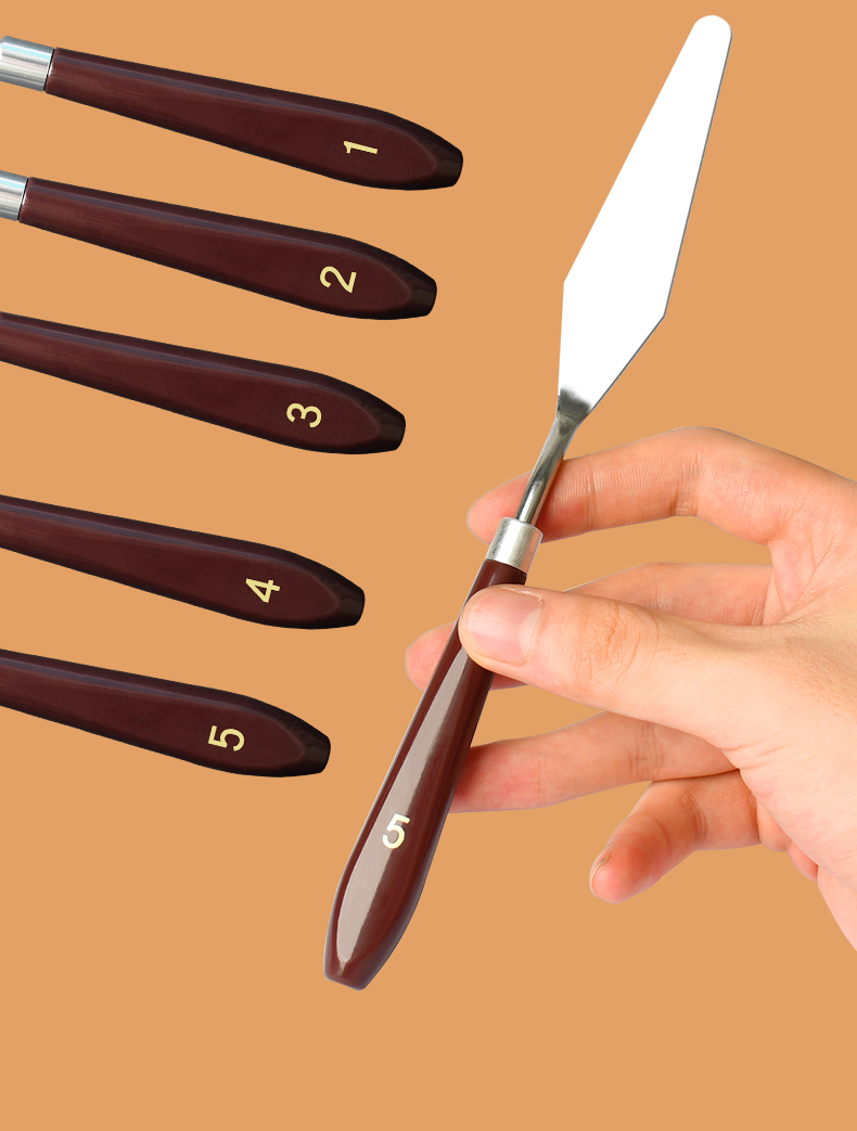 油画刀美术水粉颜料工具刮刀调色刀不锈钢圆头平头尖头套装初学者