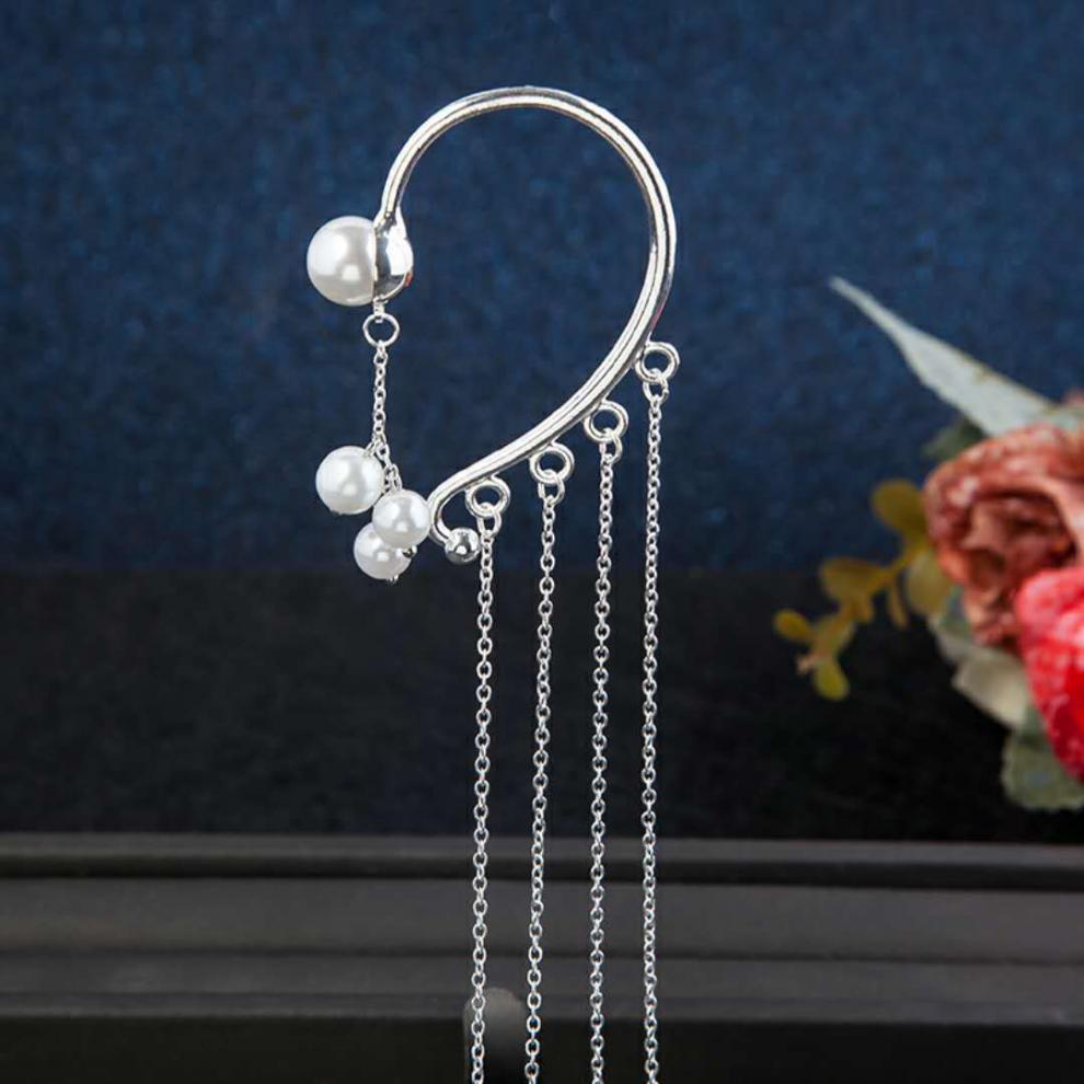 nice创意小饰品耳饰女古风汉服耳挂长款气质耳环复古个性流苏耳夹式适