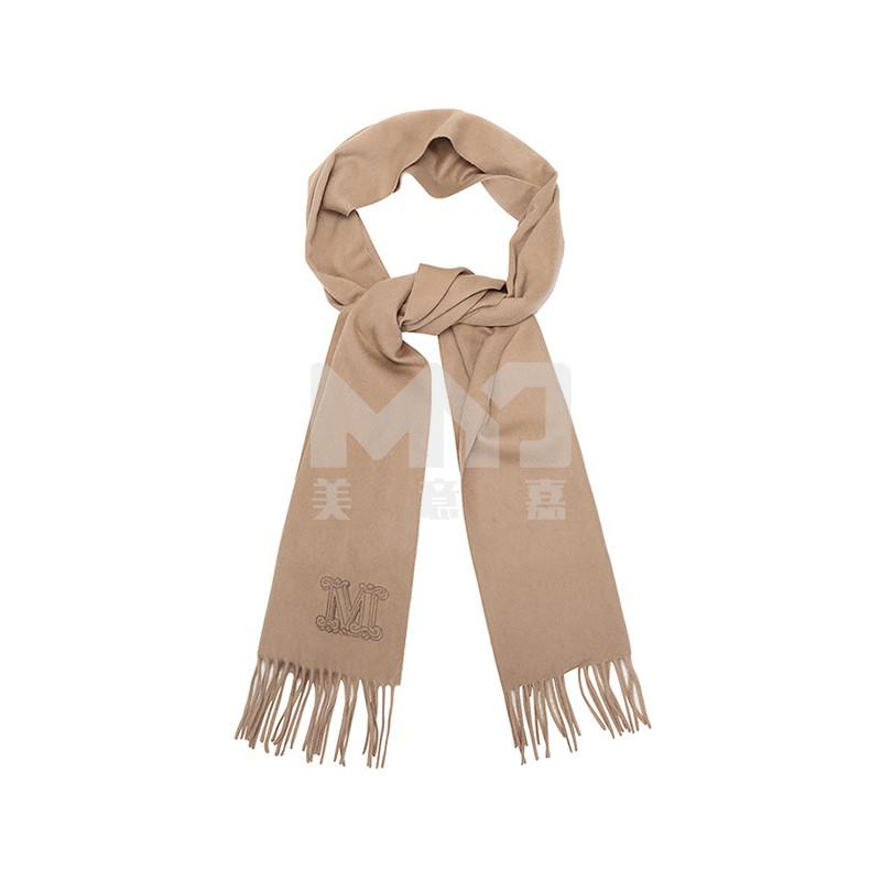 max mara 麦丝玛拉 女士羊绒长方形围巾 034 褐色【图片 价格 品牌