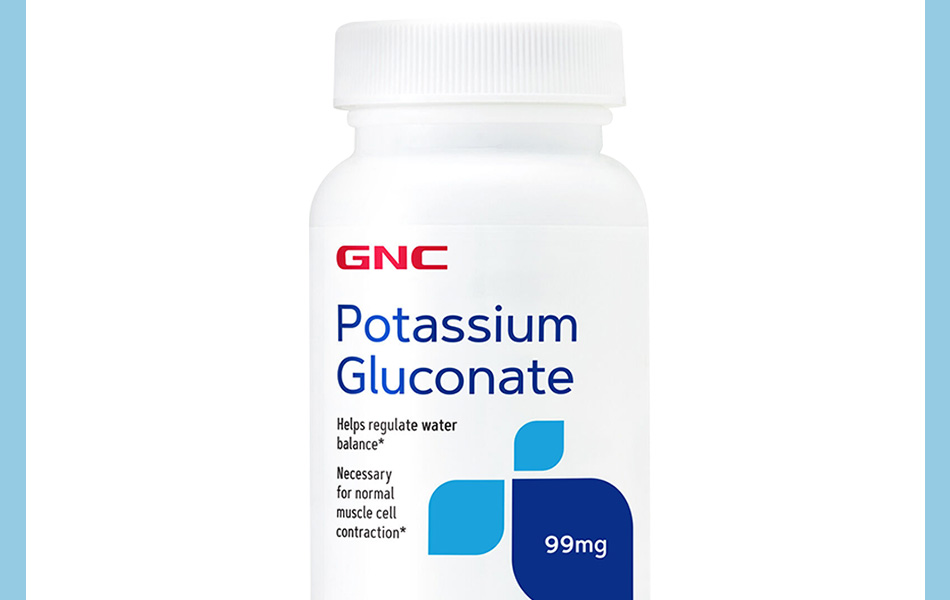 gnc补钾片葡萄糖酸钾片消除水肿调节水分平衡葡萄糖酸钾片99mg100粒
