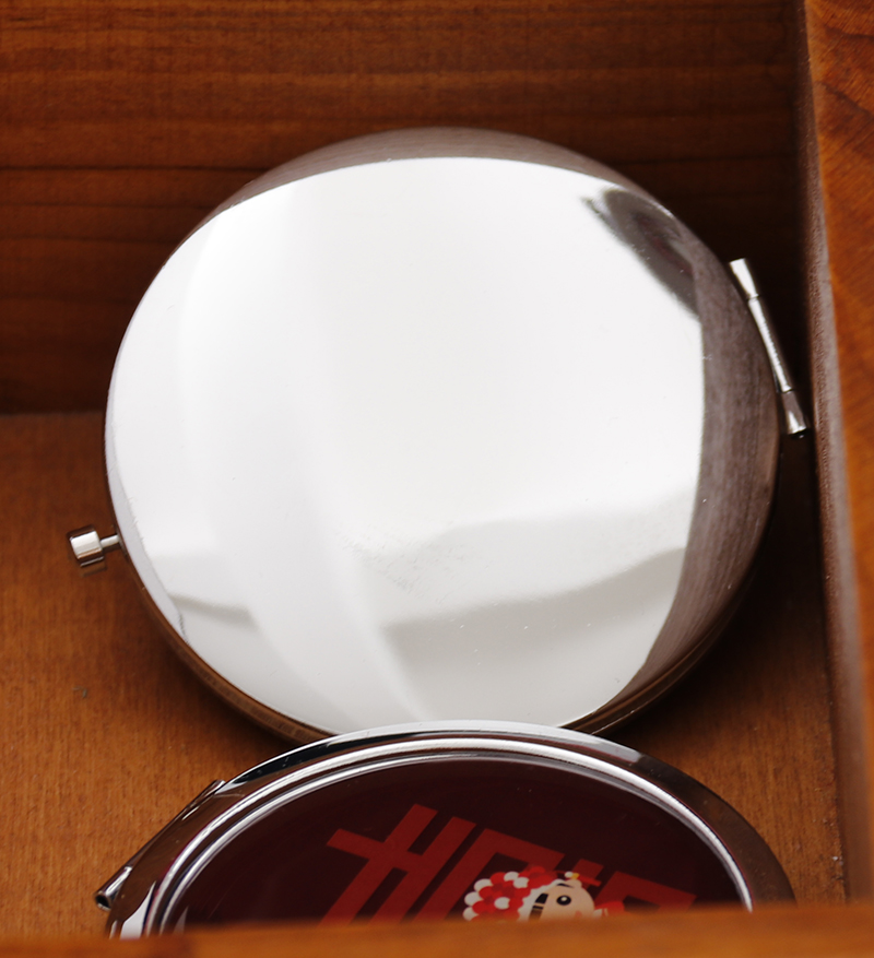 结婚用品圆镜小号新娘圆形镜补妆镜子一对双面迷你便携婚礼化妆镜圆镜