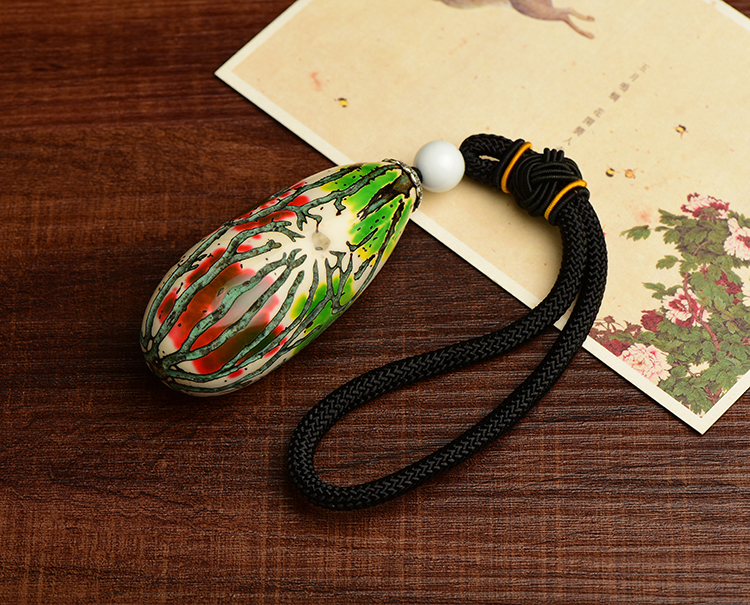 梦莹千眼菩提彩果彩色菩提子原籽打磨好红绿玉化果手把件三彩果成品