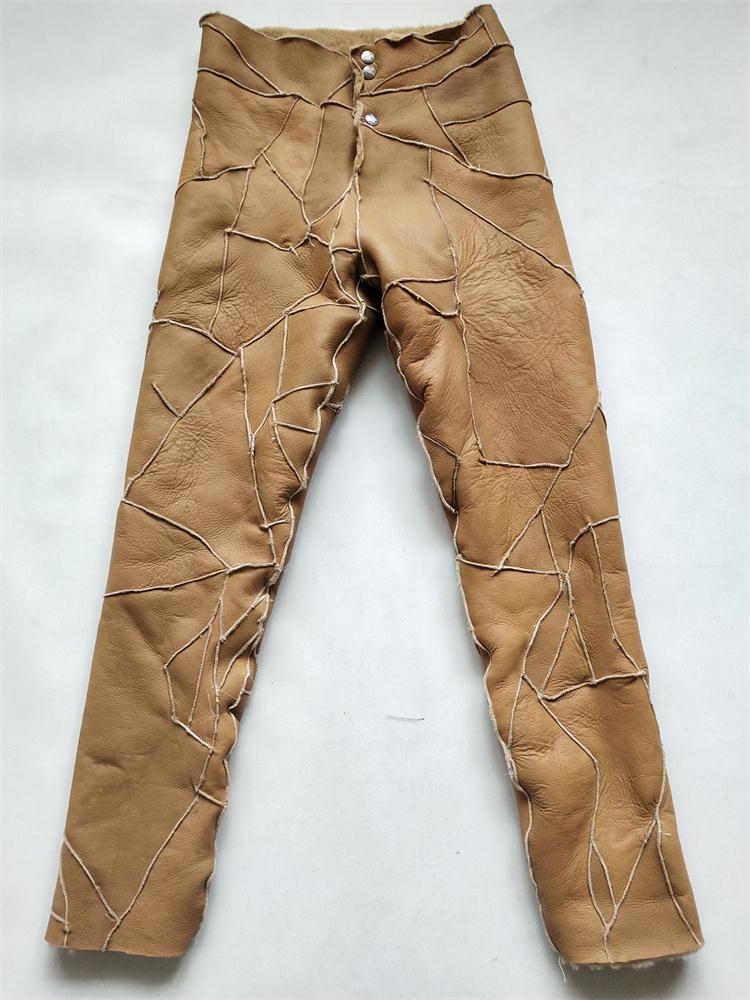 防寒保暖羊皮裤子皮毛一体女中老年棉裤真眞皮加厚羊毛内胆高腰羊剪绒