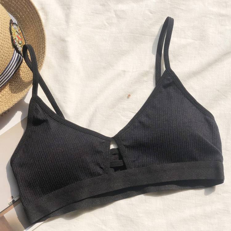 浪莎性感文胸裹胸女抹胸薄款小胸少女内衣女无钢圈平胸三角杯女式透气