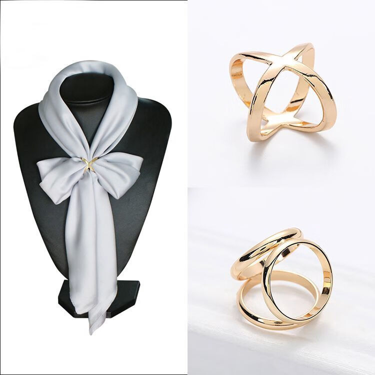 昂比熊丝巾扣小方巾扣环珍珠水晶胸针单环三环十字百搭时尚创意配饰